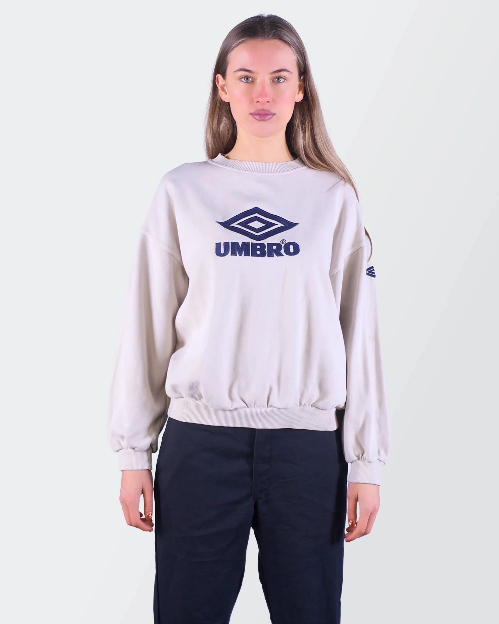 Umbro Beige Cotton Crewneck Sweater - XS