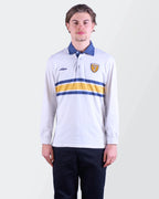 Umbro White Long - sleeve Rugby Polo Shirt S