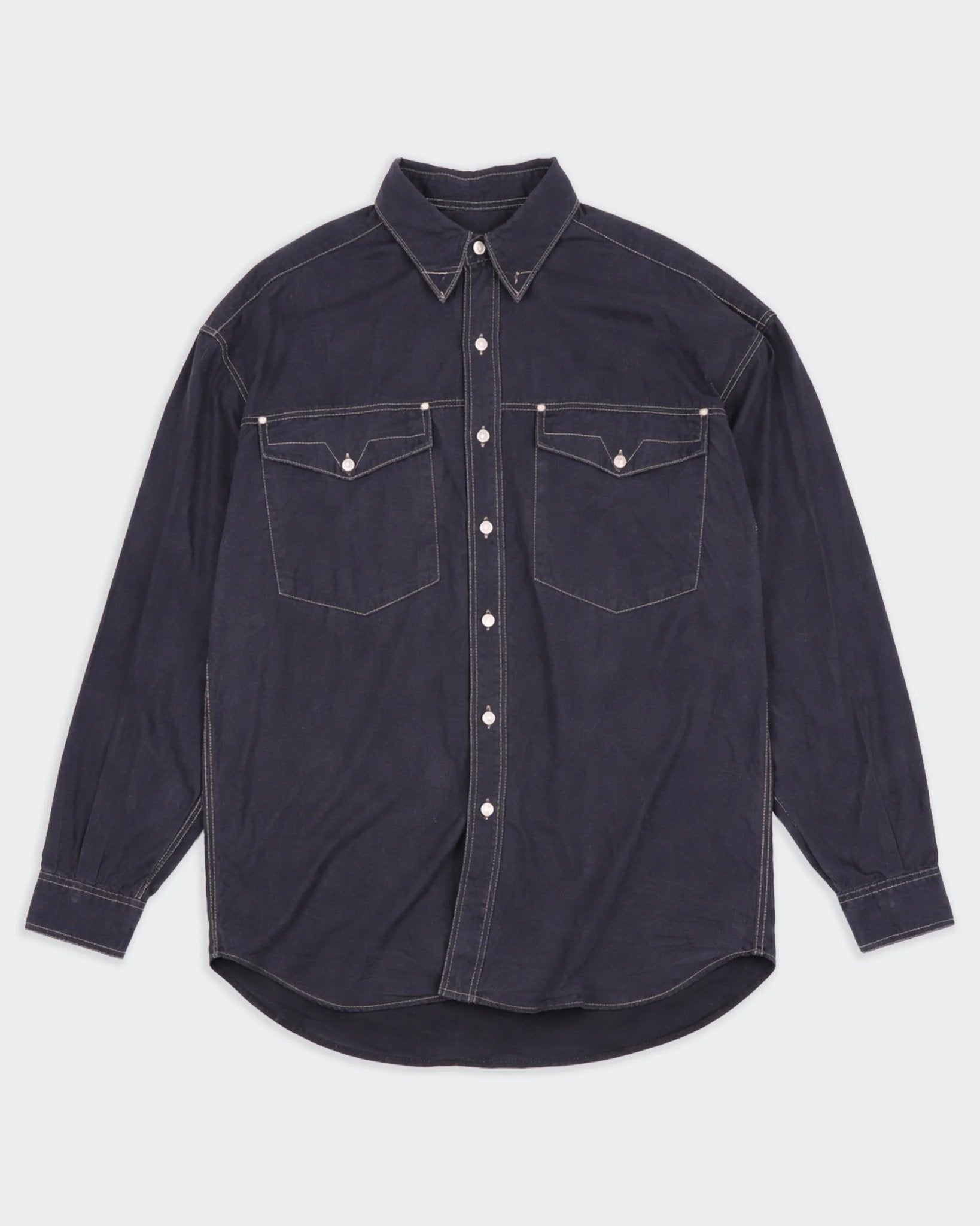 Versace Blue Button - up Shirt - XL