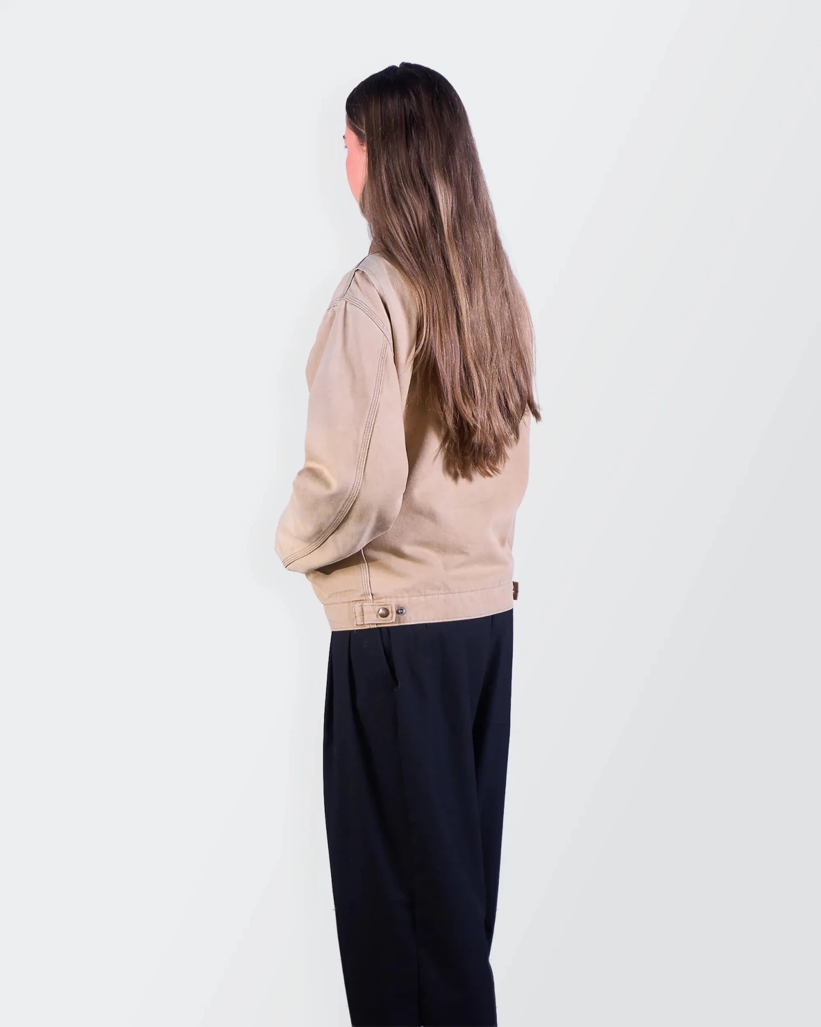 Vintage Carhartt Detroit 1990's Beige Canvas Jacket - S