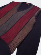 Yves Saint Laurent Black Cotton V - neck Sweater - S