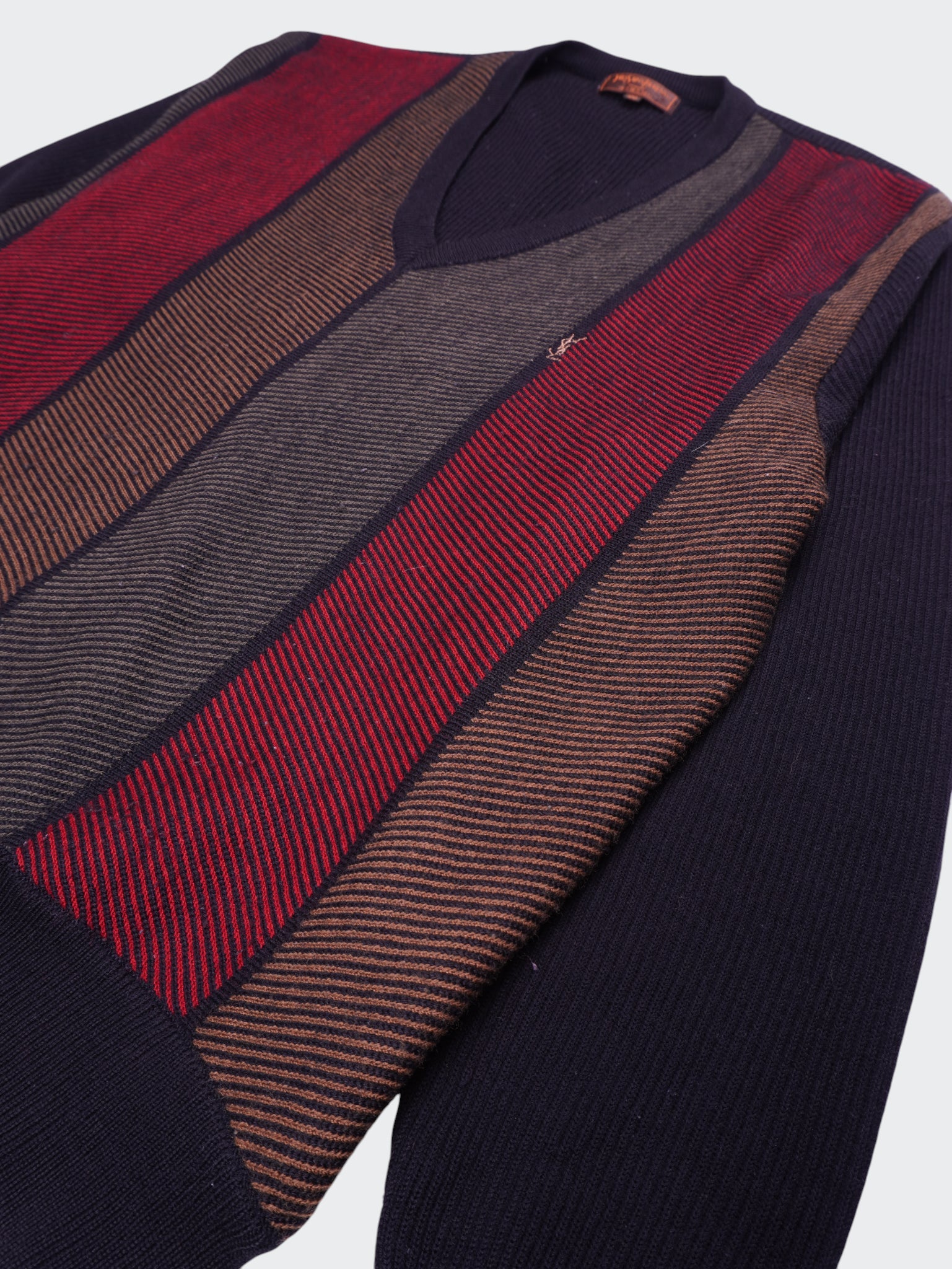 Yves Saint Laurent Black Cotton V - neck Sweater - S