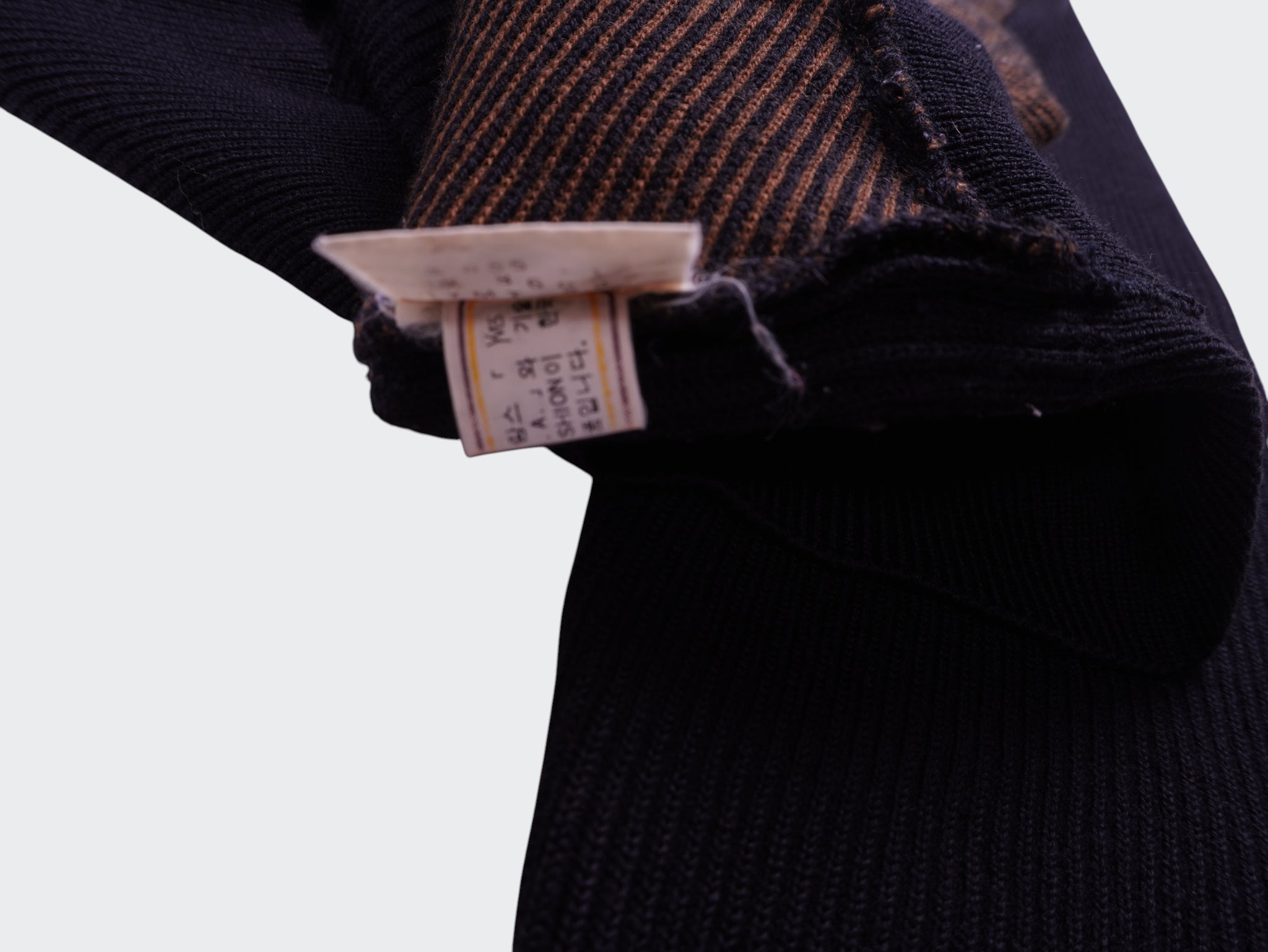 Yves Saint Laurent Black Cotton V - neck Sweater - S