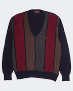 Yves Saint Laurent Black Cotton V - neck Sweater - S
