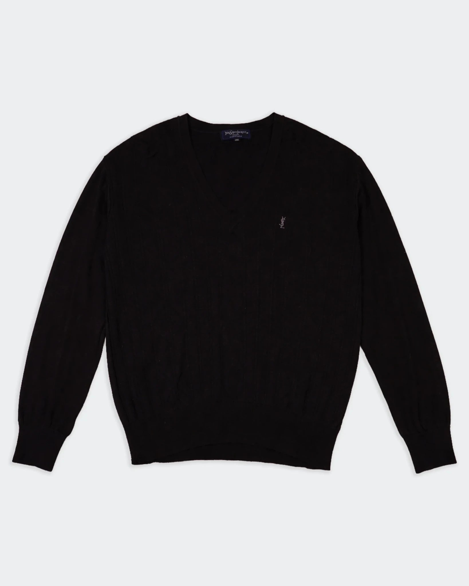 Yves Saint Laurent Black V - neck Sweater - M