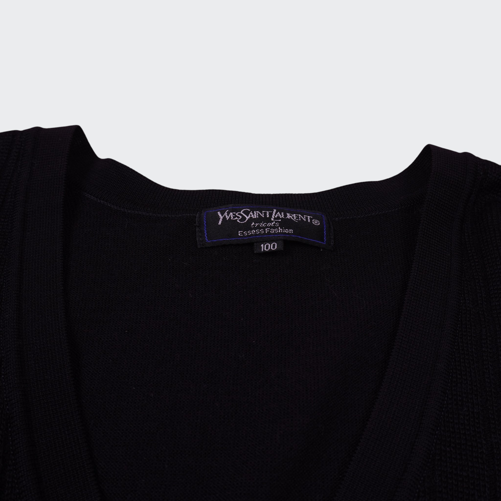 Yves Saint Laurent Black V - neck Sweater - M