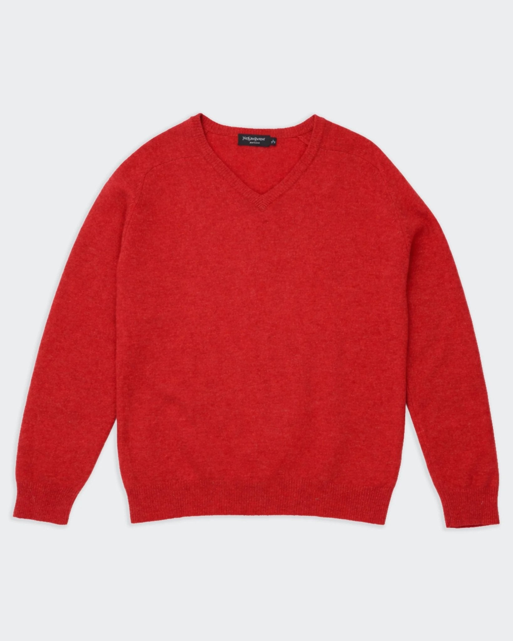Yves Saint Laurent Red V - neck Jumper - L
