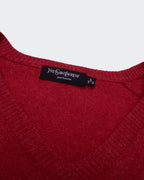 Yves Saint Laurent Red V - neck Jumper - L